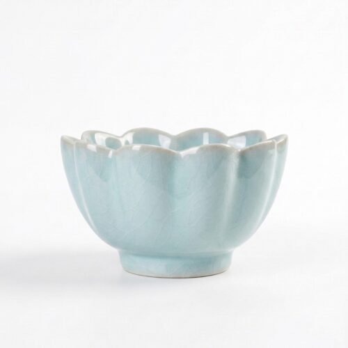 Soft Pea Celadon Lotus Tea Vessel Ru Ware