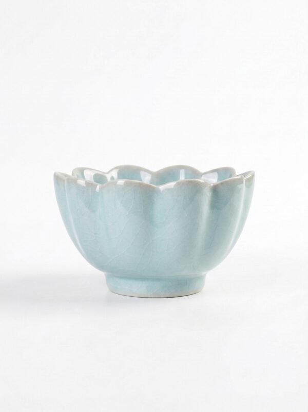 Soft Pea Celadon Lotus Tea Vessel Ru Ware