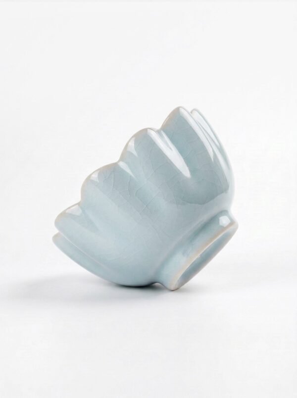 Soft Pea Celadon Lotus Tea Vessel Ru Ware